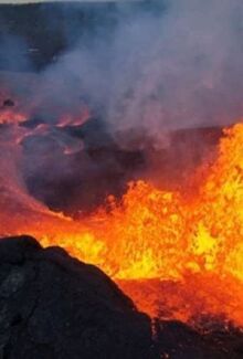 Volcanoes, dual destruction